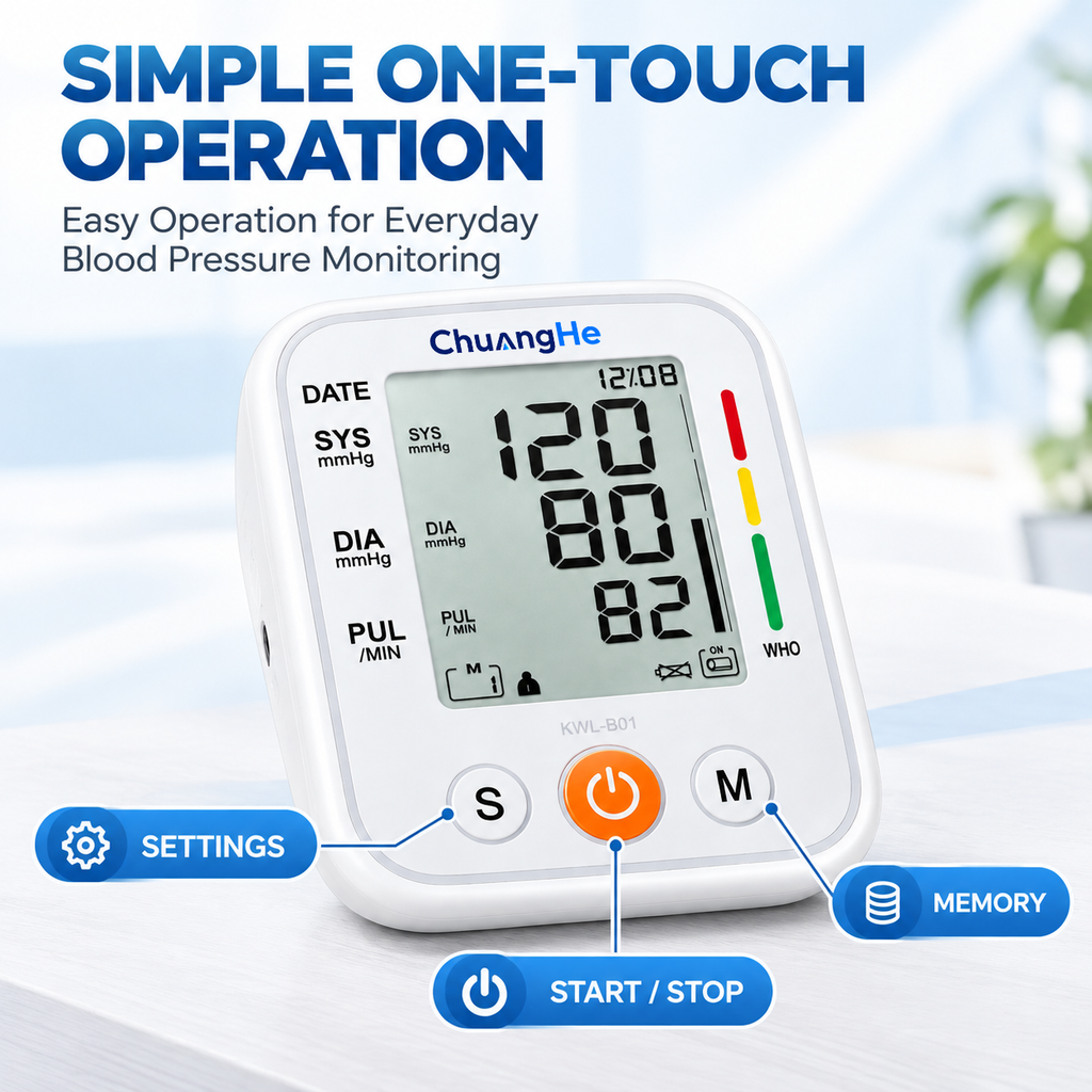 ChuangHe Arm Type Electronic Blood Pressure Monitor Irregular Heartbeat Detection